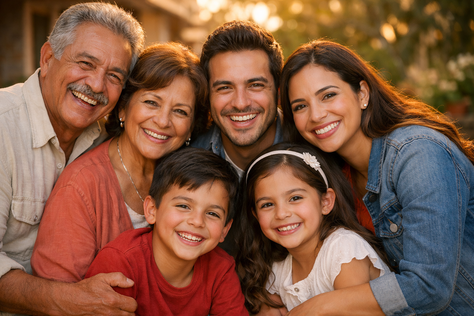 Familia feliz sonriendo